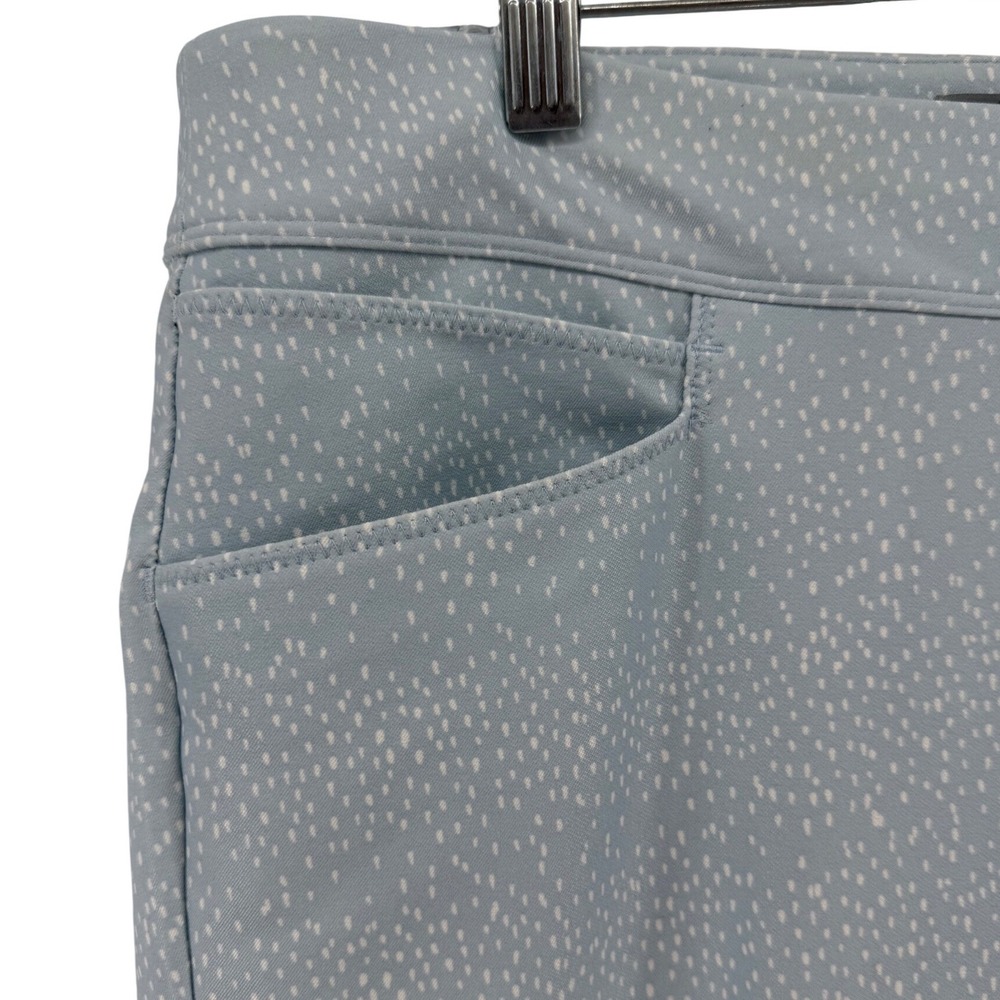 Adidas Womens Golf Pants Blue Gray Speckled Print Pull On Ankle Trousers Size M - Picture 2 of 4
